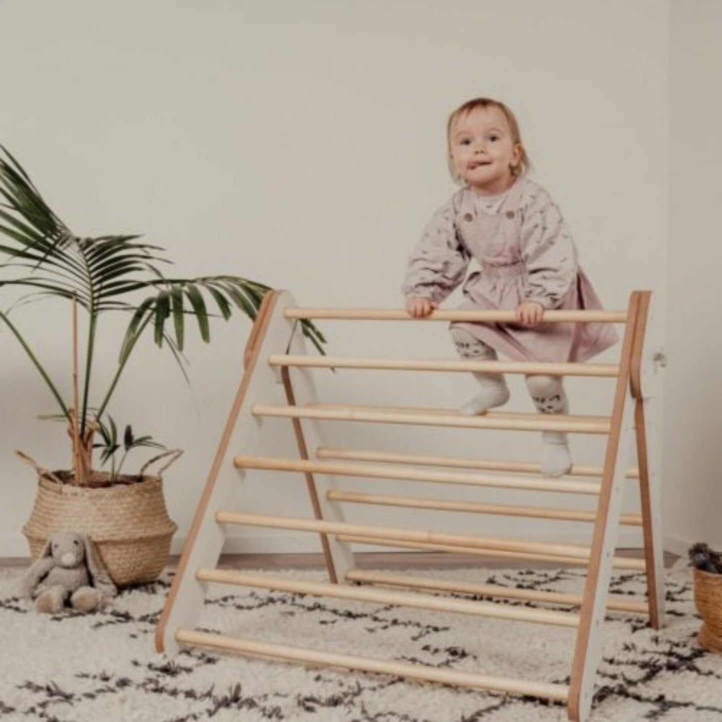 Pikler Triangle & Climbing Ramp/Slide 2in1