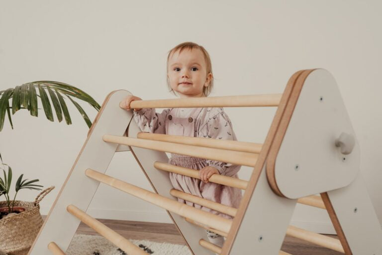 Pikler Triangle & Climbing Ramp/Slide 2in1