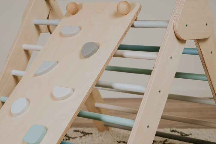 Pikler Triangle & Climbing Ramp/Slide 2in1