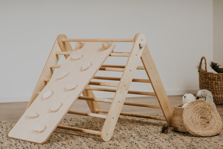 Pikler Triangle & Climbing Ramp/Slide 2in1