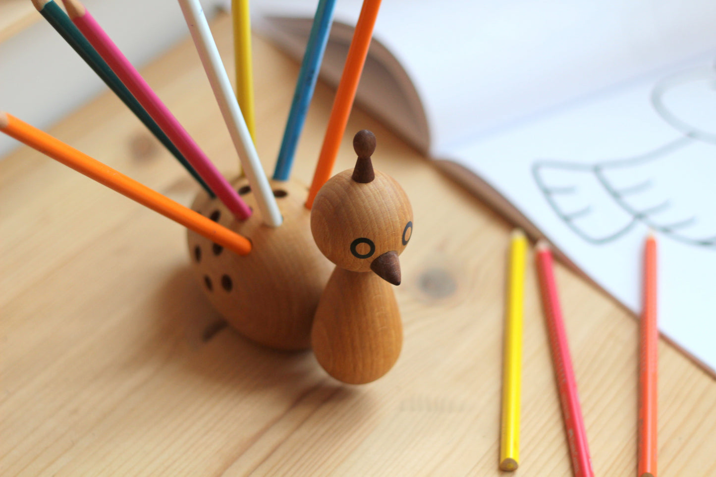 Peacock - Wooden Pencil Case