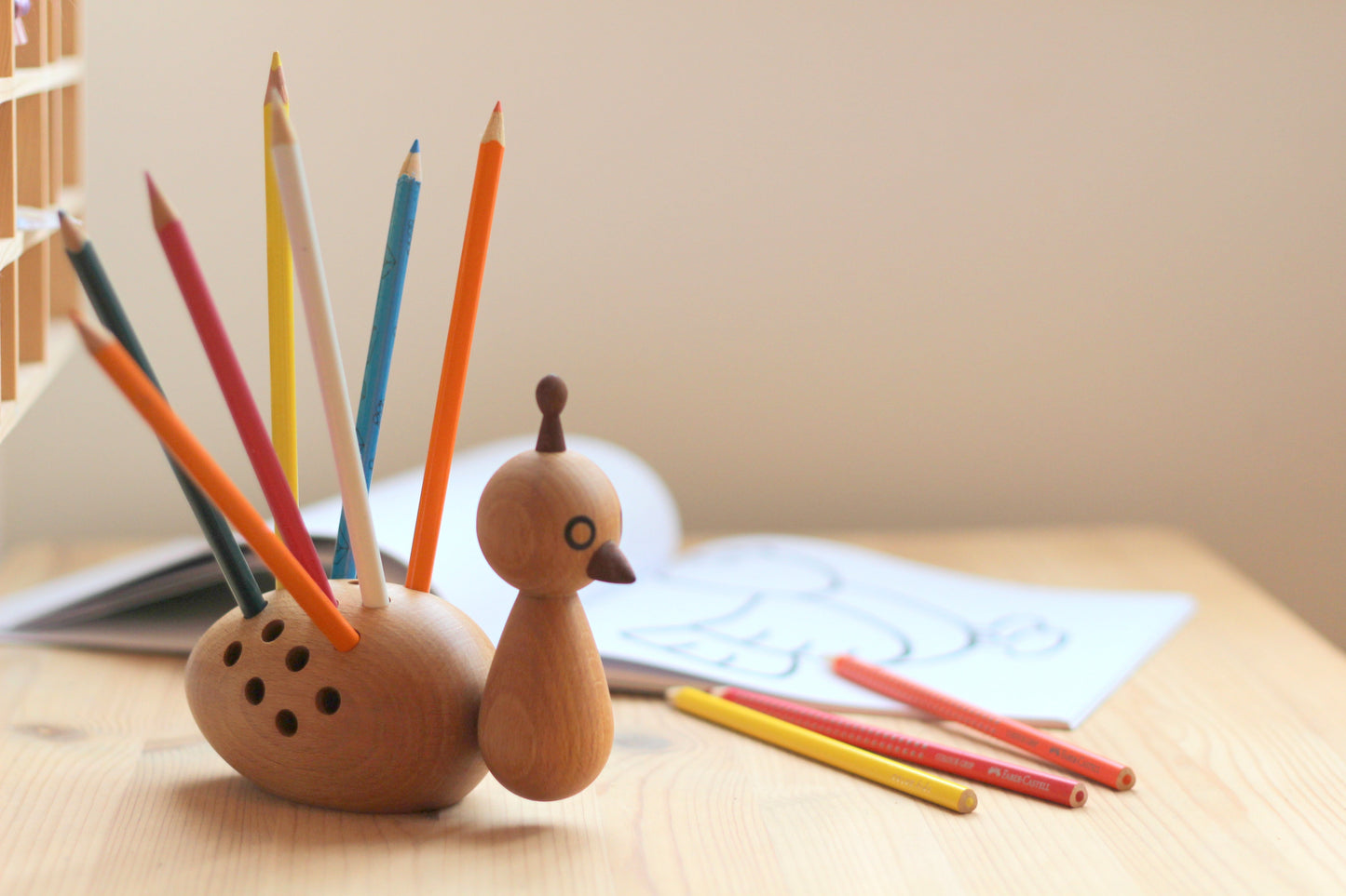 Peacock - Wooden Pencil Case